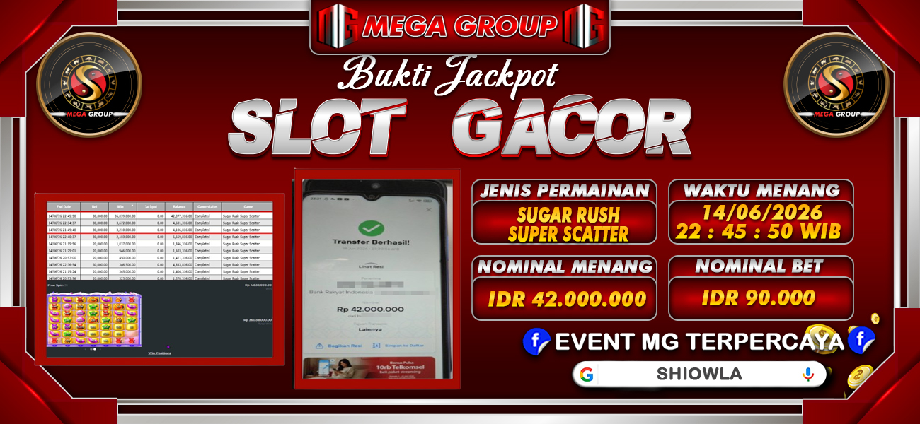 Bukti JP situs Shiowla hari Senin, 15 Juni 2026